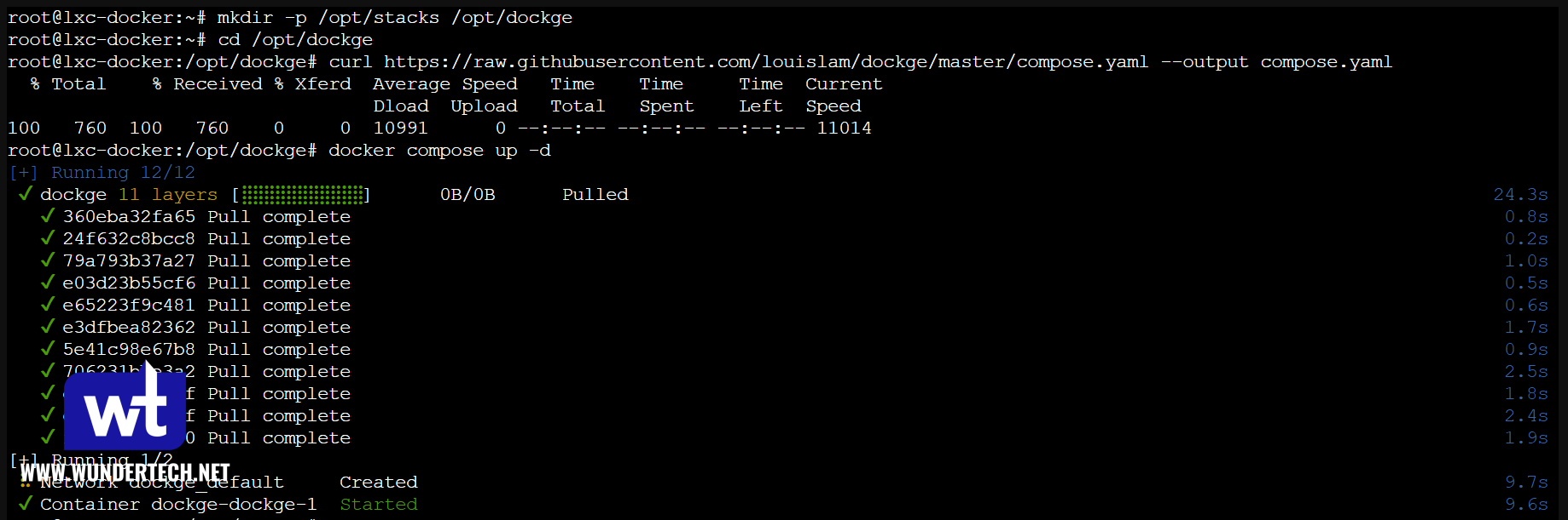 installing dockge.
