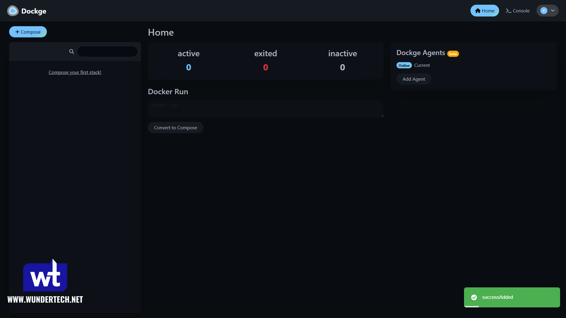 dockge dashboard.