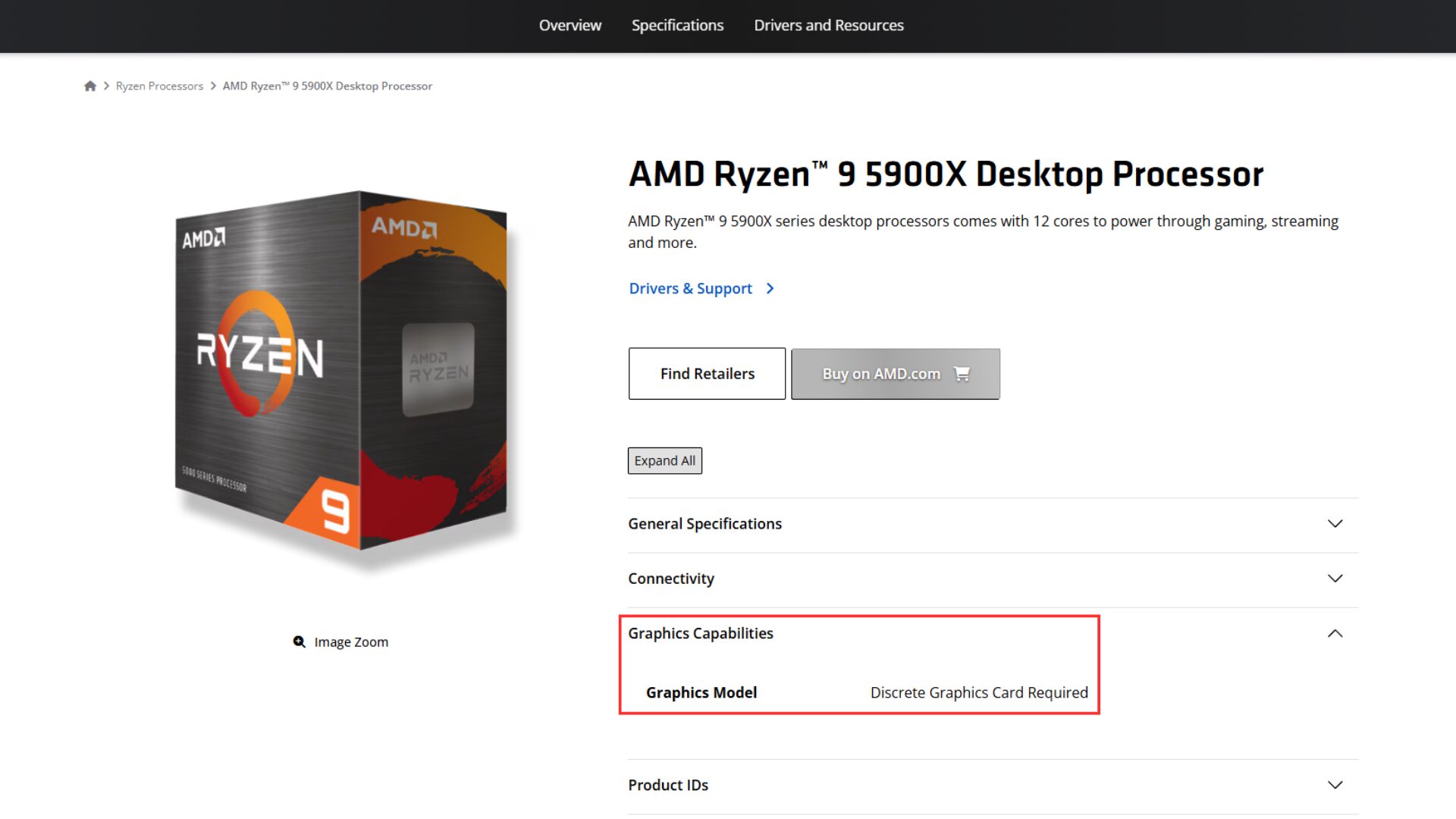 no graphics on a 5900x.