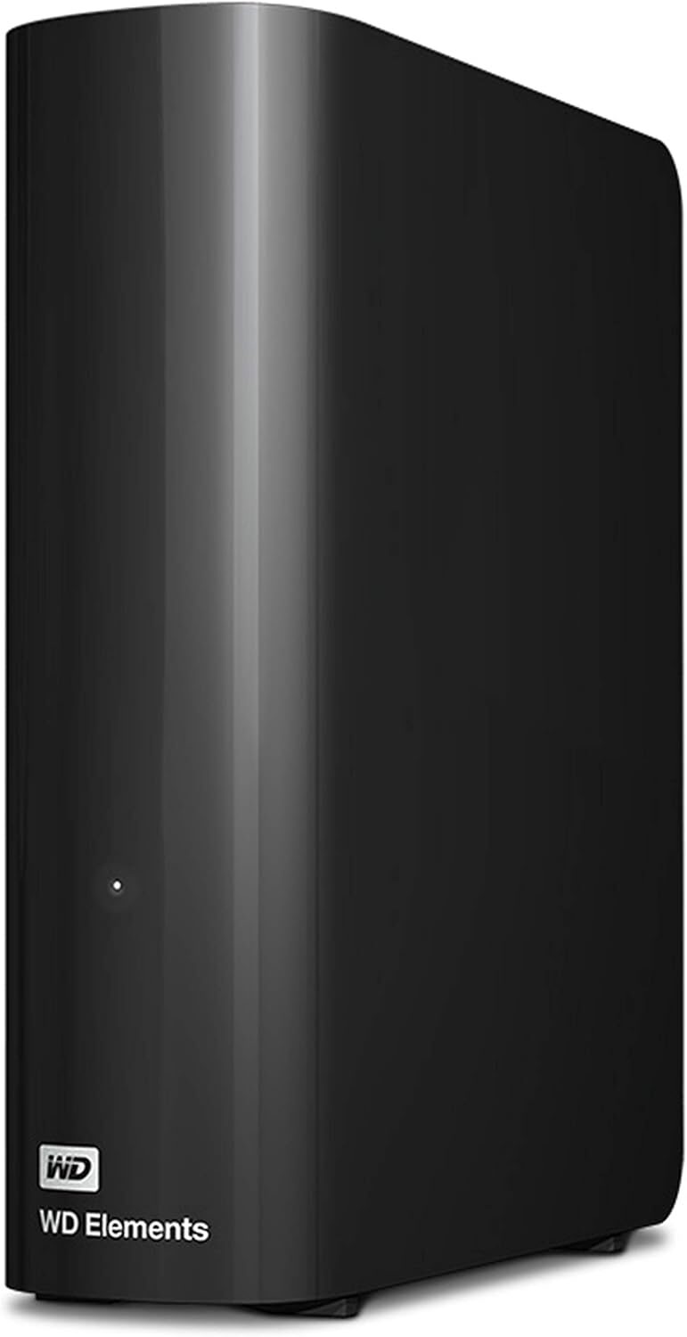 WD Elements Desktop external hard drive, front three-quarter view on a white background