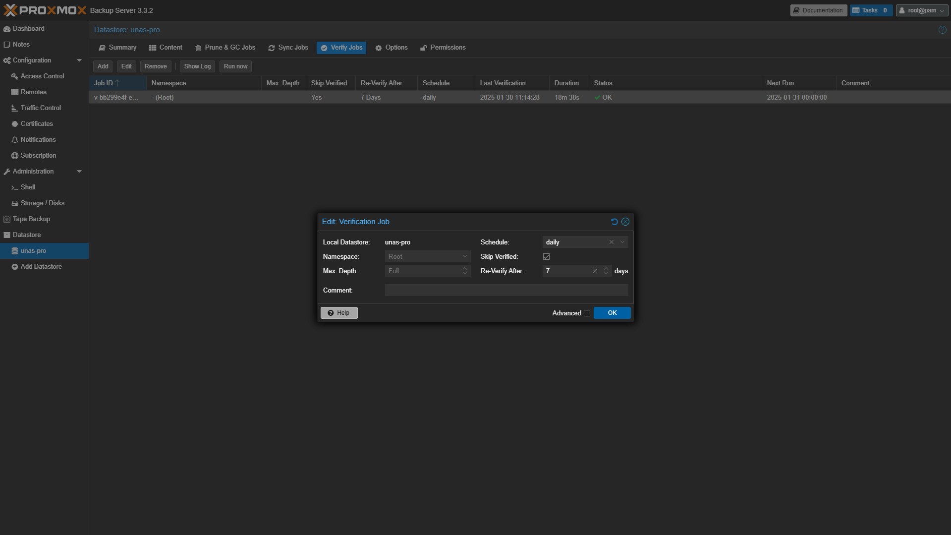 creating a verification job