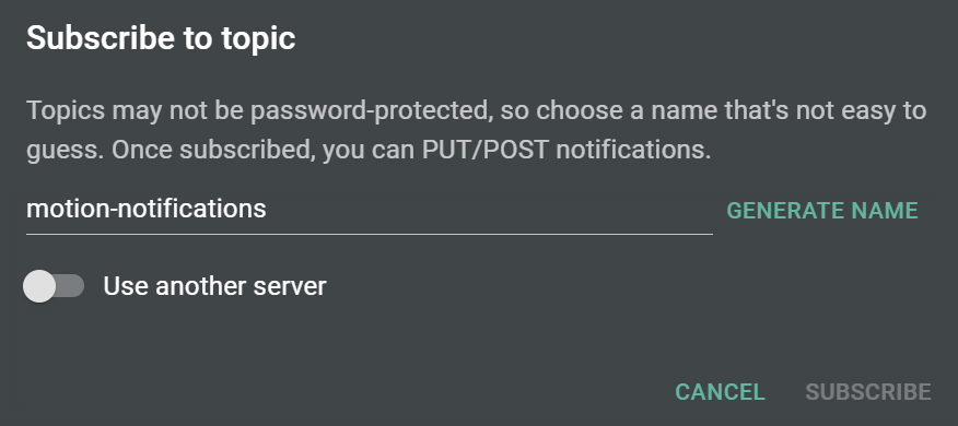 subscribing to a topic
