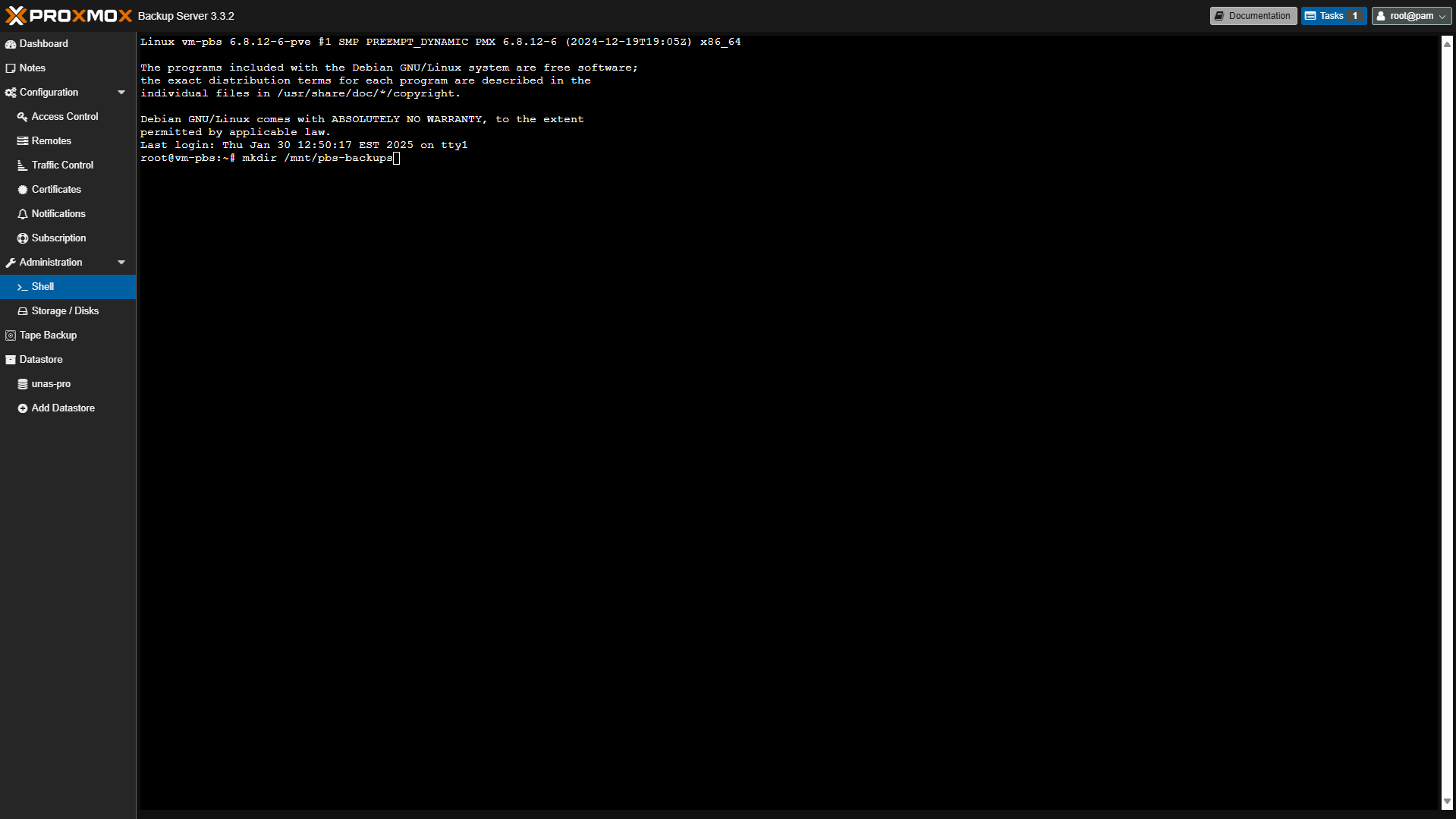 PBS shell running commands.