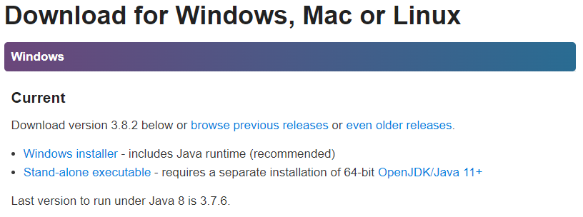 Angry IP Scanner download page displaying the install button and version options.