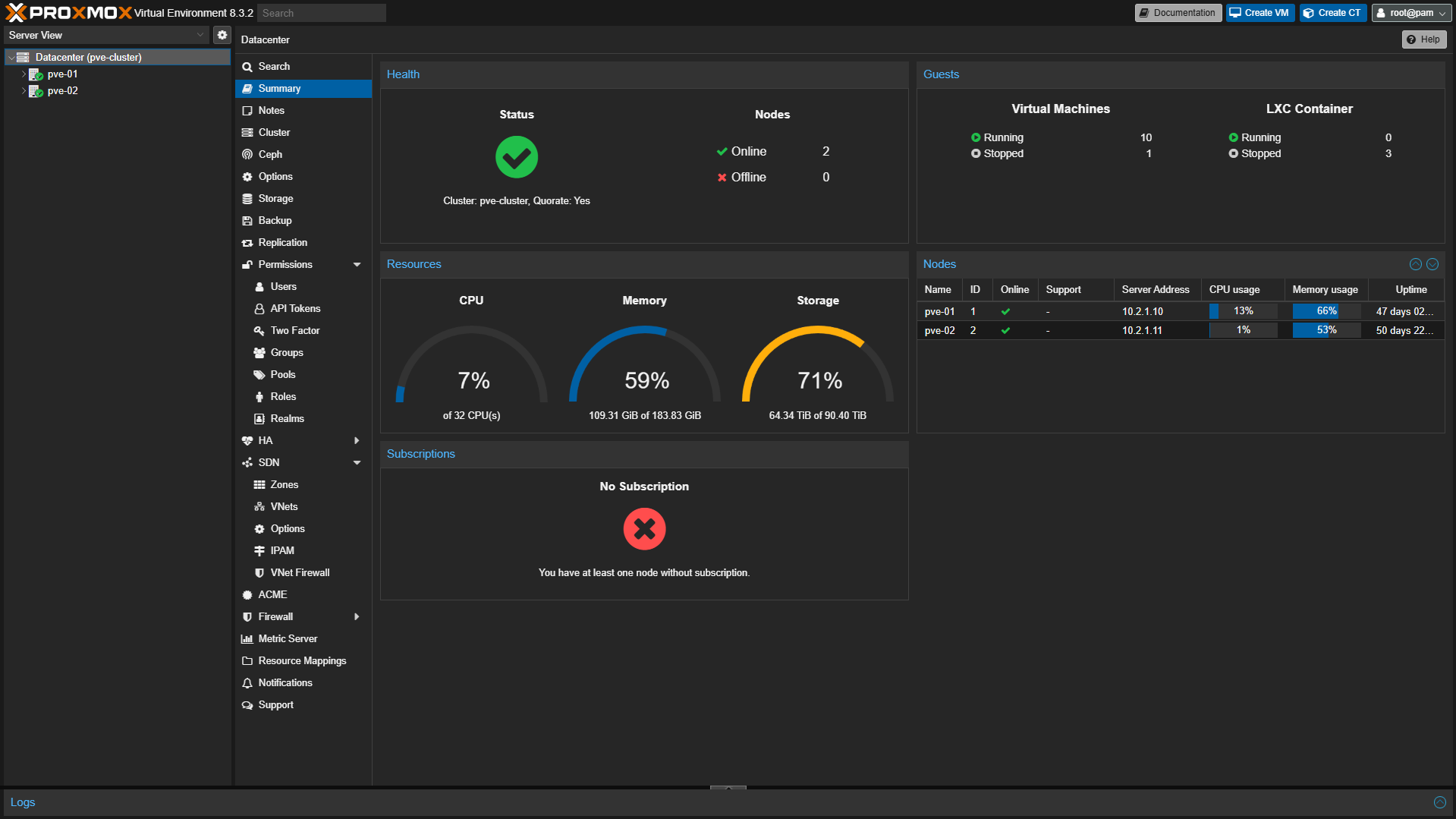 Docker running inside a Proxmox virtual machine configuration screen