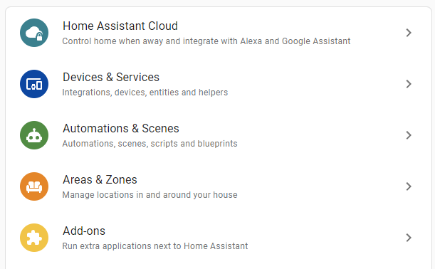 Selecting add-ons from the Home Assistant Add-on Store menu