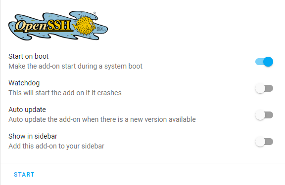 SSH service configured to start automatically on system boot.
