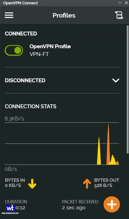 OpenVPN Android app connected to a Synology NAS